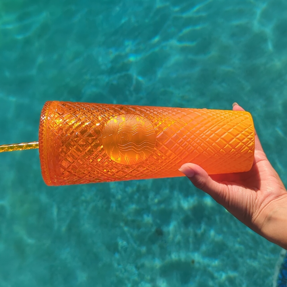 NWOT - Starbucks 2021 Orange Jeweled Cold Beverage Tumbler